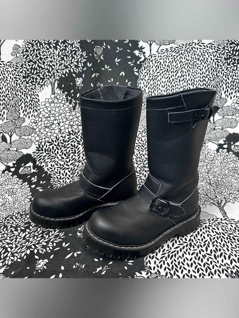 Vegetarian Black Biker Boots Made in England